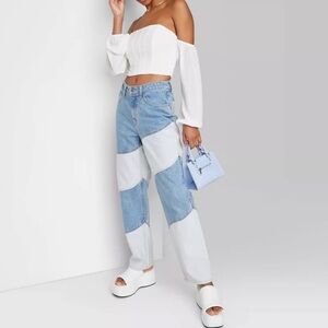 NWT Wild Fable Indigo Patchwork Jeans
